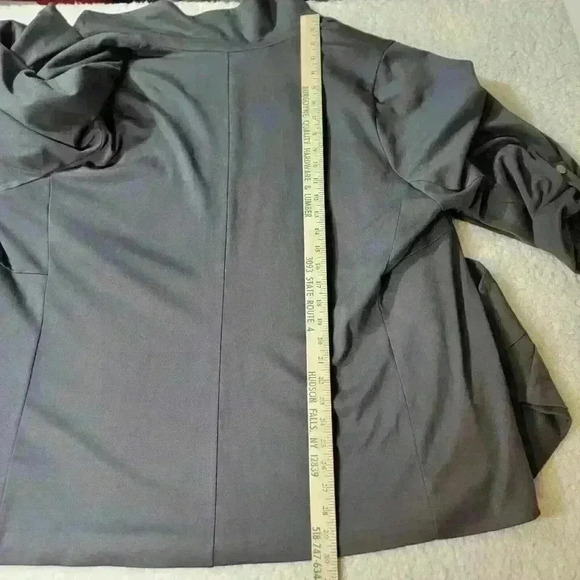 Torrid Blazer Womens 3X Gray Jersey Knit Open Front Tab Sleeve Pockets Career - Picture 7 of 13